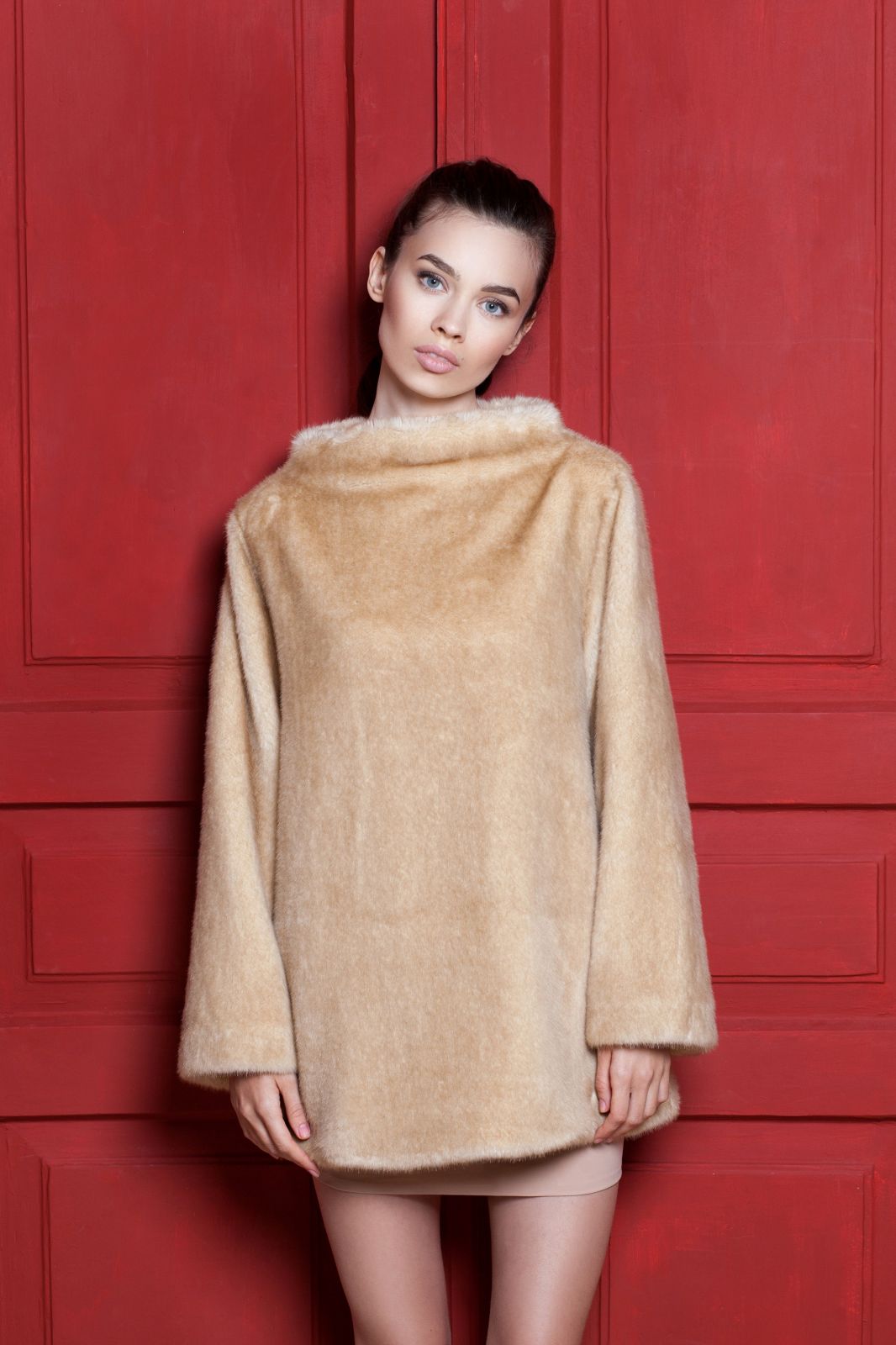 Faux fur women's sweater - Mink Onyx