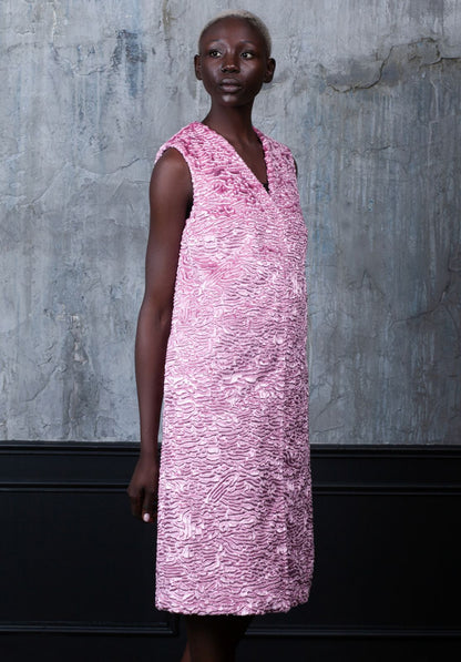 Faux fur women's vest - Astrakhan Quartz