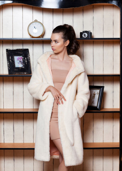 Faux fur women's jacket - Mink Pearl