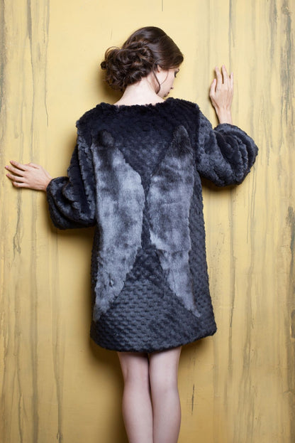 Faux fur women's sweater - Chinchilla Knitted Graphite