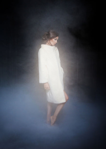 Faux fur women's jacket - Mink Pearl