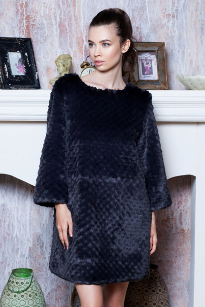 Faux fur women's sweater - Chinchilla Knitted Graphite