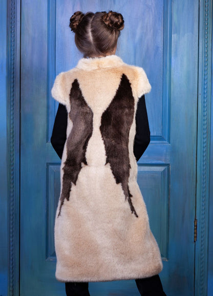 Faux fur kid's vest - Sable Onyx