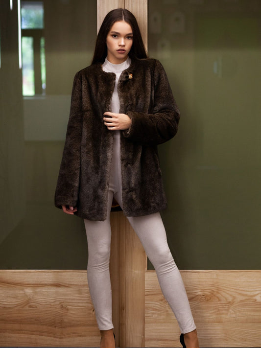 Faux fur women's coat