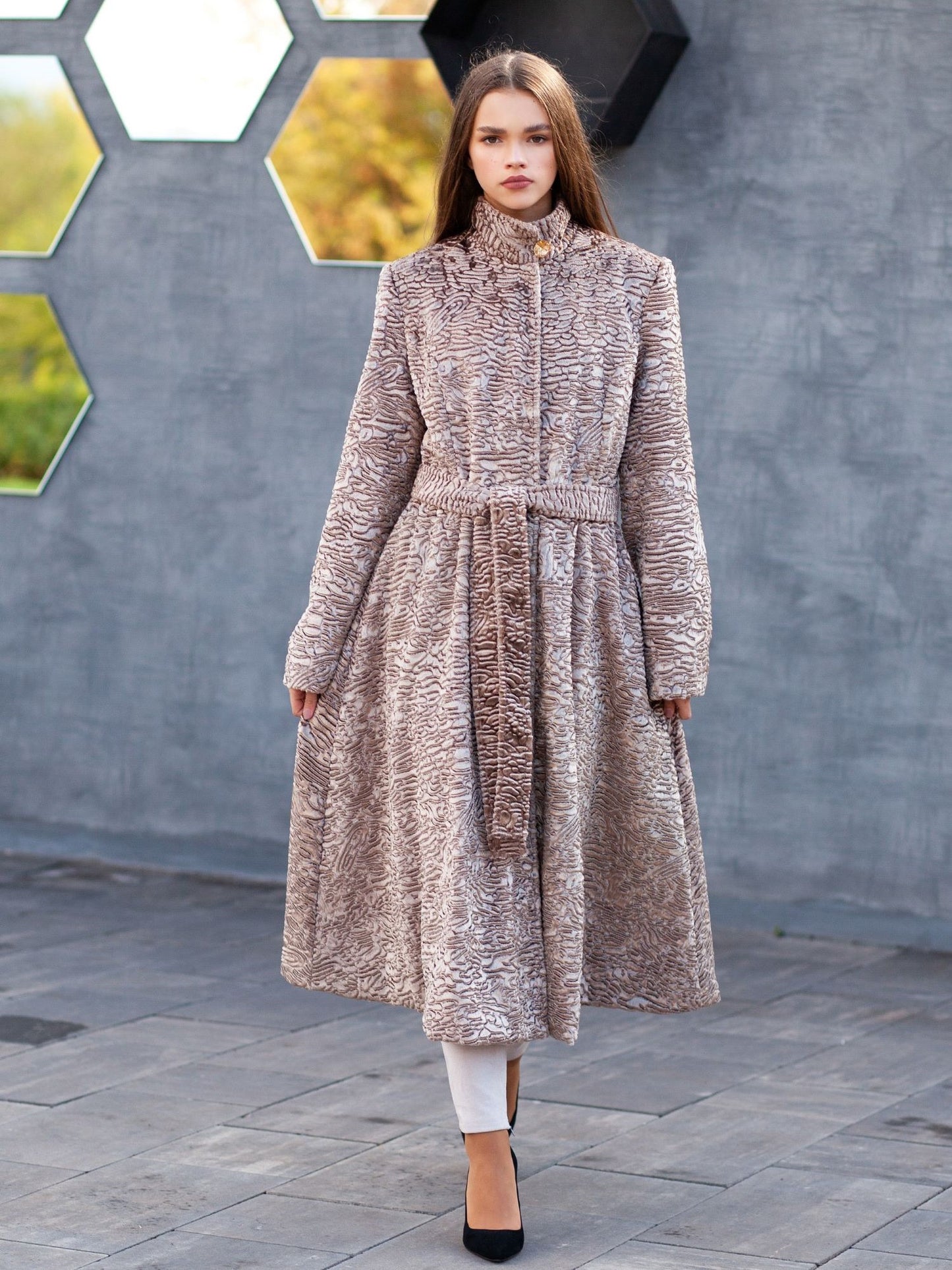 Faux fur women's coat