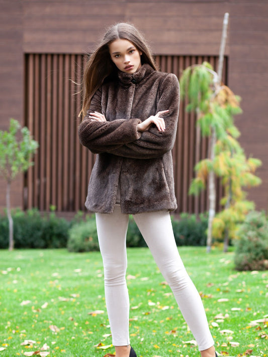 Faux fur women's coat