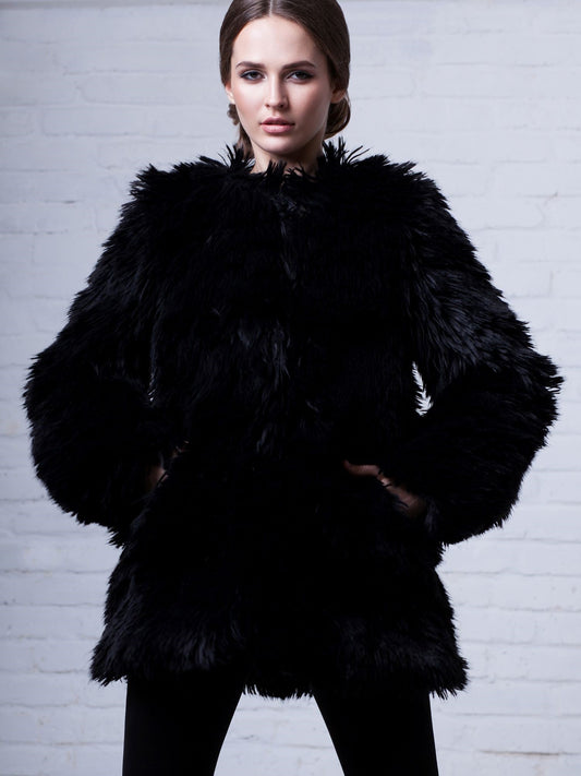 Faux fur women's coat