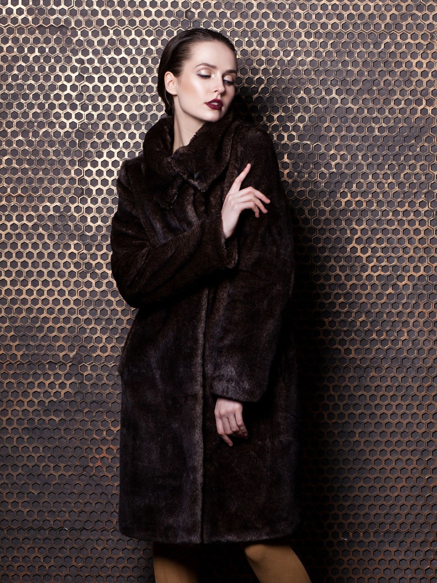 Faux fur women's coat